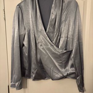SHEIN Silver Drape Blouse